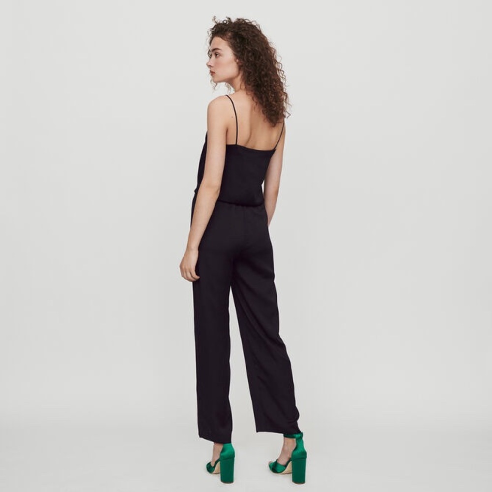 NWT MAJE black satin jumpsuit/romper size 2 - Picture 5 of 6